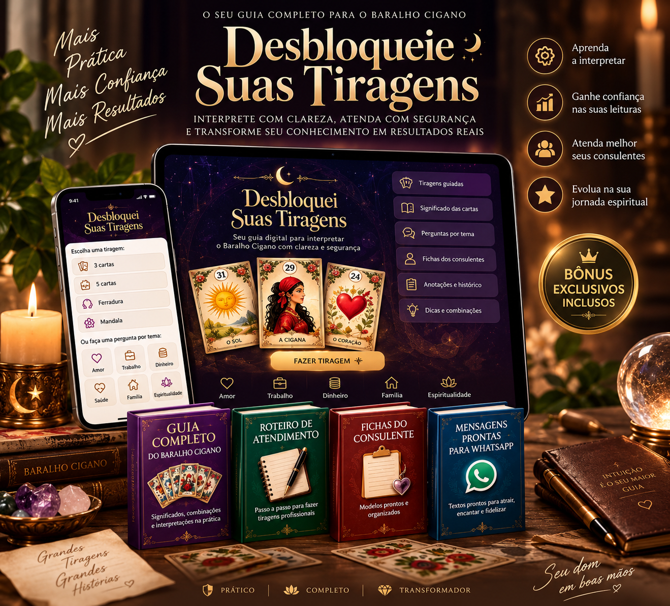 Mockup do Desbloqueie Suas Tiragens em notebook e celular