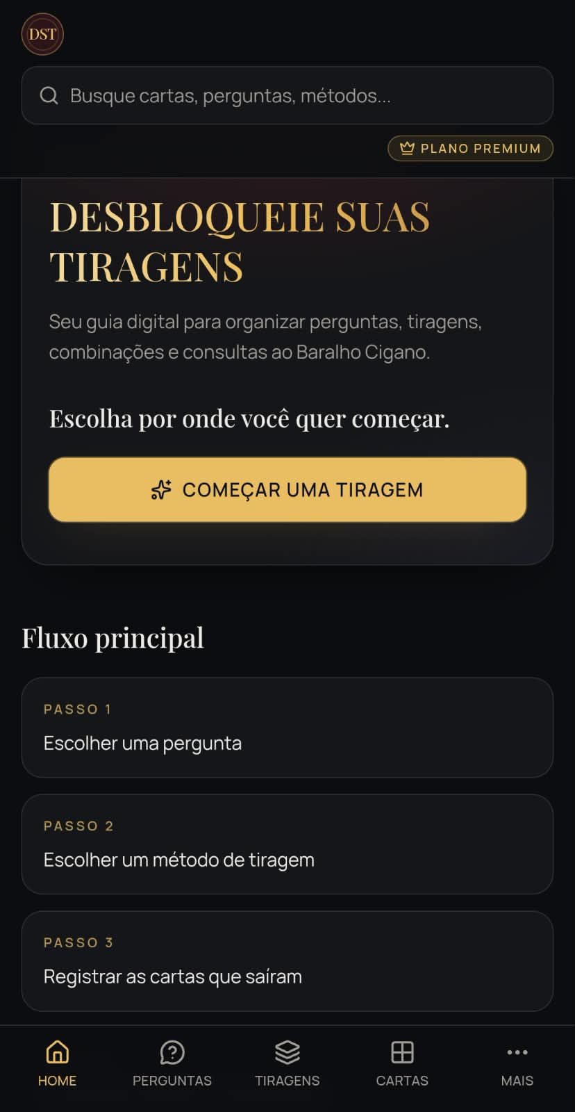 Tela inicial
